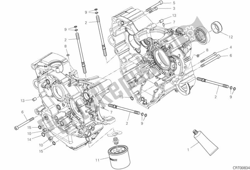 Todas as partes de 09b - Par De Meio Cárter do Ducati Diavel 1260 S Brasil 2020